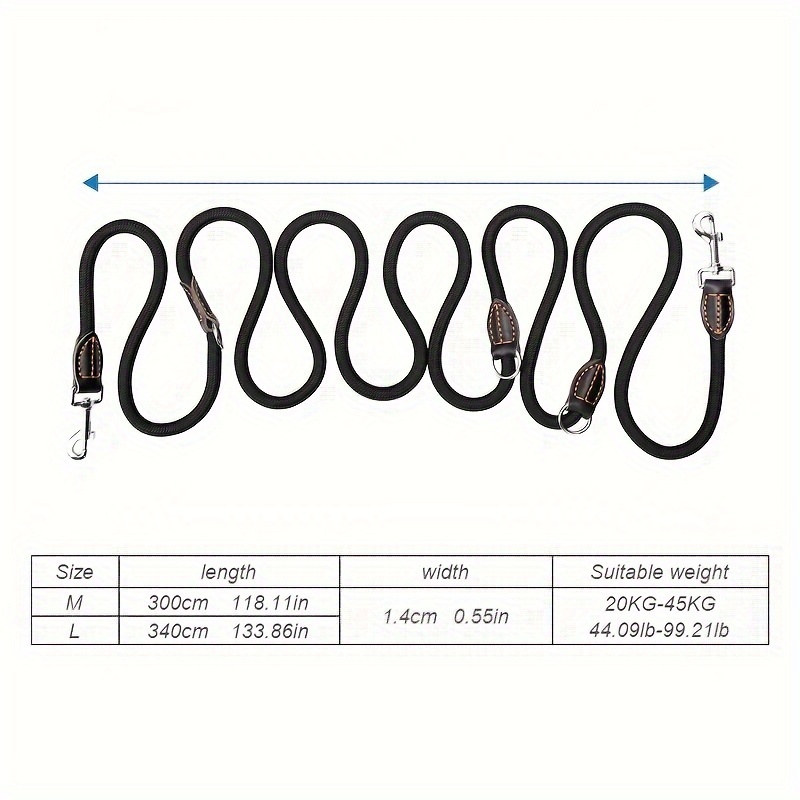 Durable Nylon Hands-Free Dog Leash with Adjustable Waist Buckle