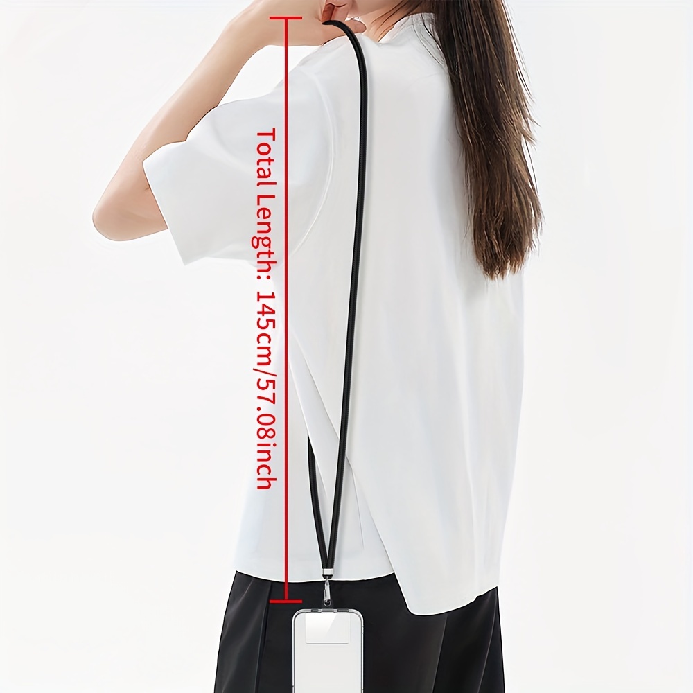 TEMU 1pc Cell Phone Lanyard, 145cm/57'' Length Useful Lanyard, Transparent Pads Included For Fixing The Phone Case, Multi-functional Adjustable Neck