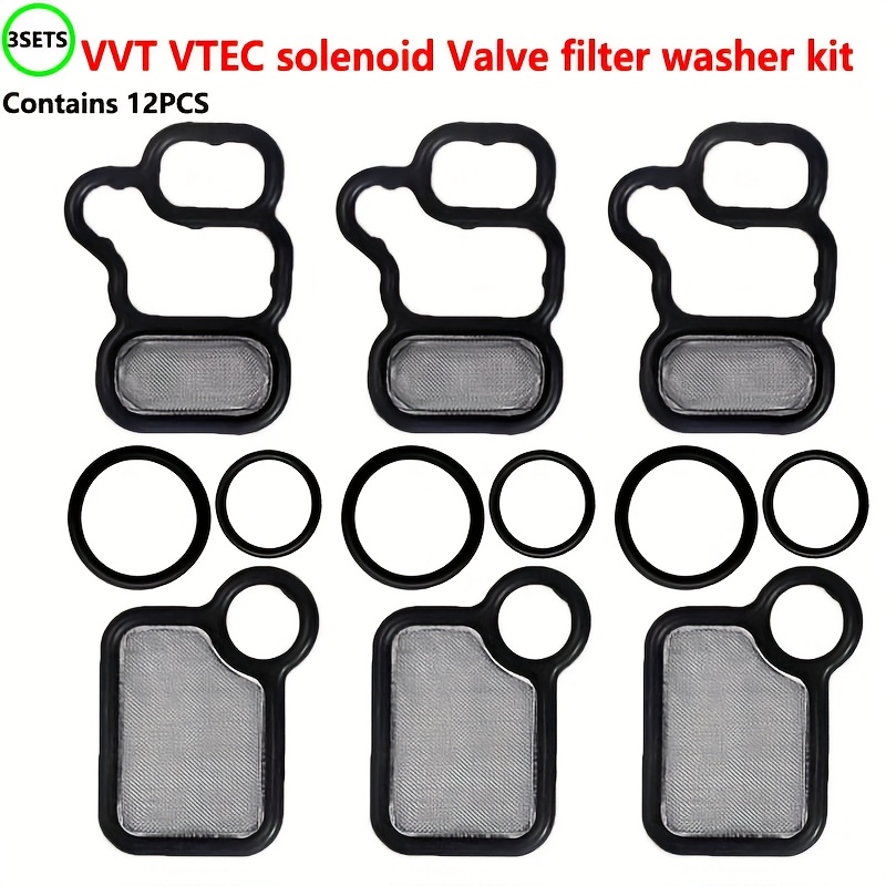 TEMU 917-176 Vvt Solenoid Valve Filter Gasket For Accord Civic Element, For Rdx Rsx Tsx 2002-2015 15815-raa-a02, 15855-raa-a01, 91319-paa-a01, 1 Set