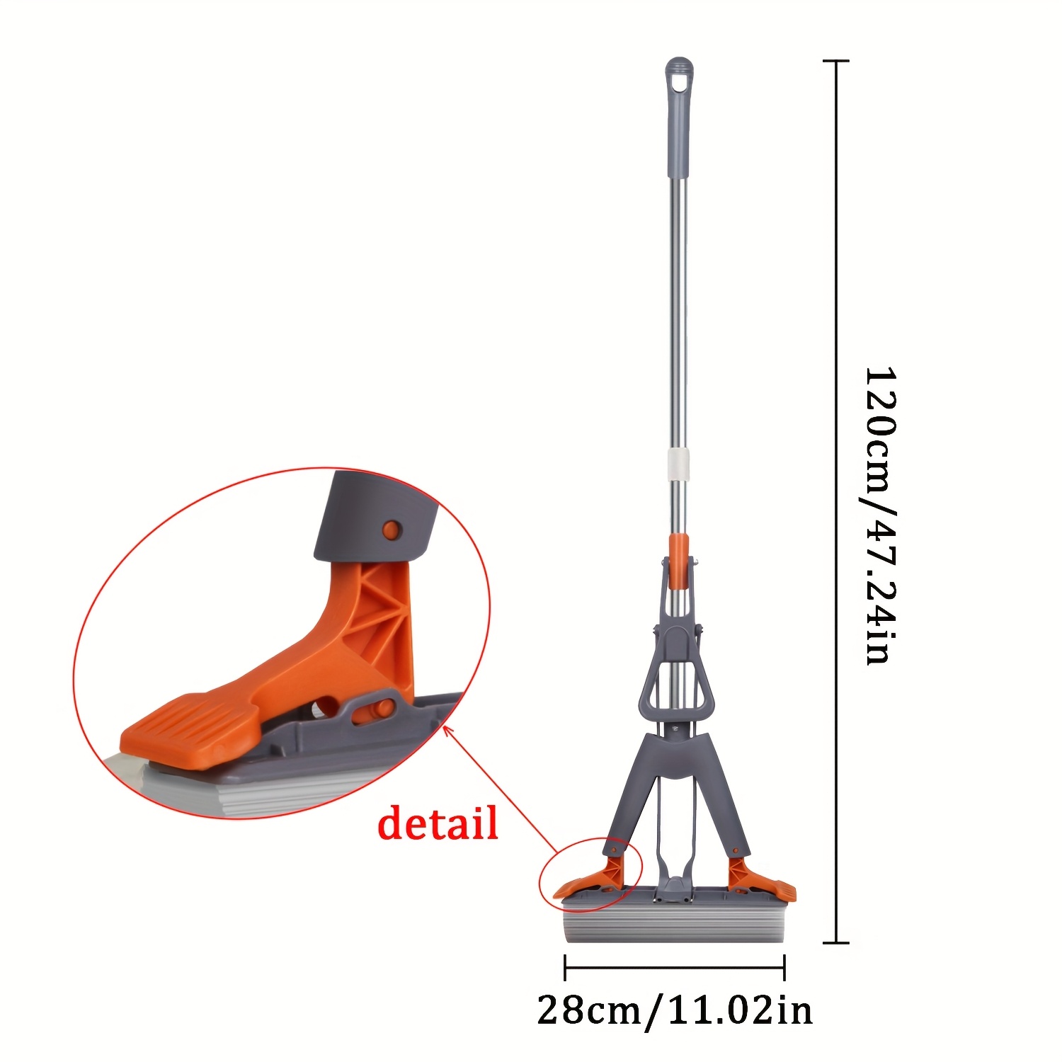 E-shop 1 Set Dicker Klebemopp aus Baumwolle, Handwäsche , Gefalteter und Geschraubter Schwamm Mopp, Super Saugfähig & Staubentfernung, Geeignet für
