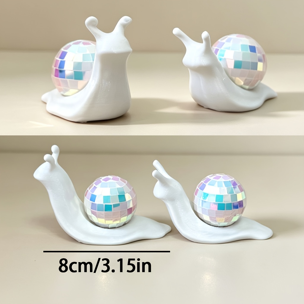 Image of 2pcs Snail Disco Ball Sun Catcher Indoor Windowsill Spotlight Creative Desktop Decoration, Suitable For Living Room, Kitchen, Bedroom, Dining Room, Garden, Home Decor Ornament