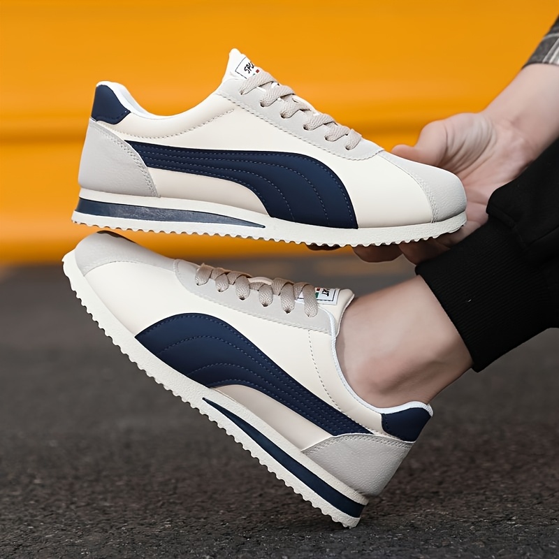 Baskets Vintage Homme Style Rétro Baskets, Chaussures Vintage Forrest Gump pour Homme, Chaussures de Loisirs Légères et Respirantes à Blocs de Couleur, Chaussures de Skate Basses Polyvalentes pour les Trajets Quotidiens et le Sport