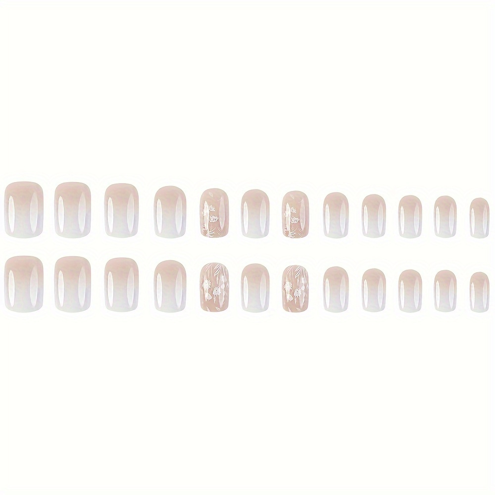 Short Press Nails Nails White full - Temu