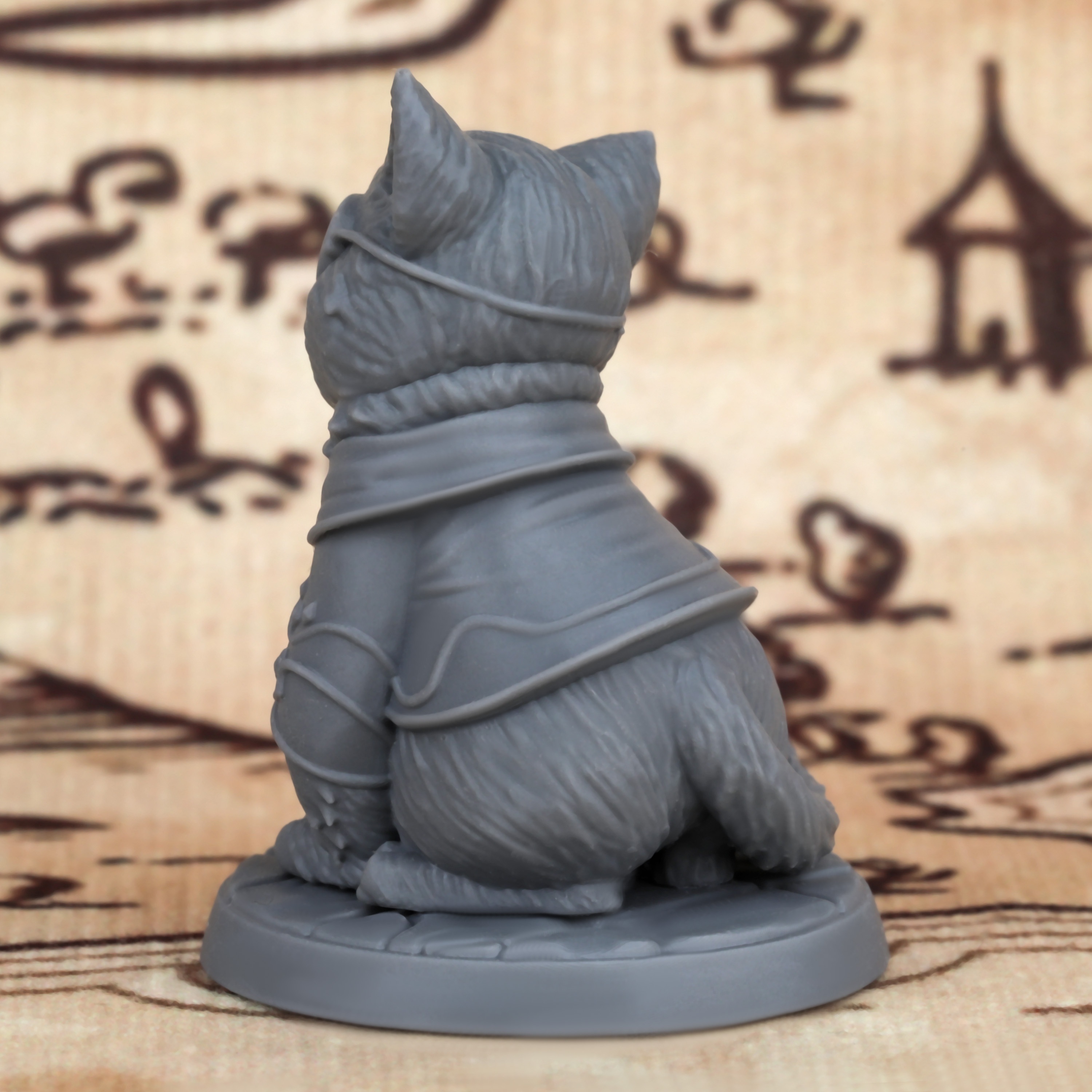 Unpainted DND Cat Miniature Figurine For Tabletop RPGs – Fantasy Collectible For Dungeons & Dragons, Pathfinder | Designed By M3DM