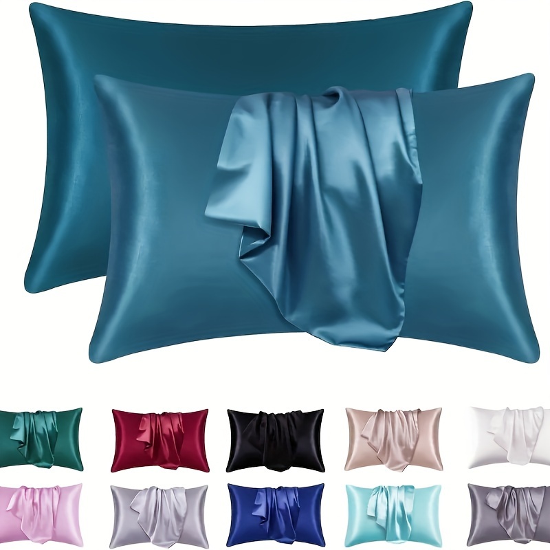 2pcs luxurious   pillowcases breathable   cooling feel solid color with envelope closure machine washable 2pcs details 8