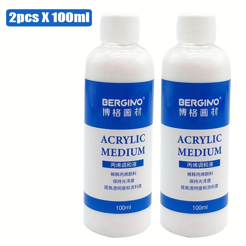 TEMU Acrylic & Medium - Improve Paint Flow, & Durability - Compatible With Acrylic Paints - In 100ml/3.38oz & 500ml/16.91oz - For Artists,
