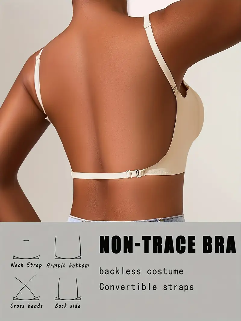 1pc womens backless strapless bra adjustable straps 3 strap - Temu 1pc womens backless strapless bra adjustable straps 3 strap - Temu