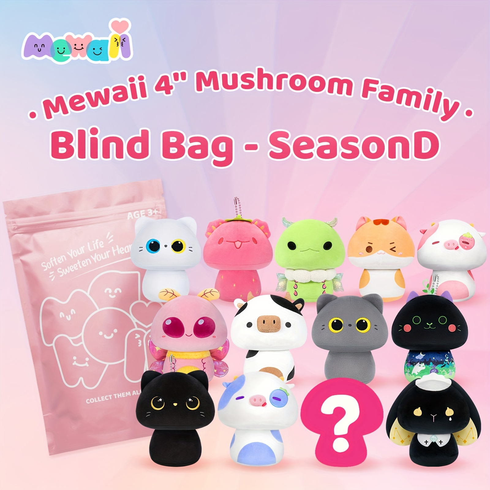 Blind Bag Season D Mushroom Plush Toy Soft Stuffed - Temu