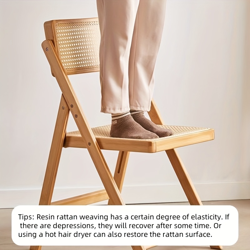 2 Sillas Plegables de Bambú Modernas - Estructura de Madera de Bambú Resistente, Sillas Portátiles y Ligeras Adecuadas para Uso en Interiores/Exteriores, Diseño Ahorrador de Espacio, Fácil de Plegar/Desplegar, No Requiere Montaje, Ideales para Hogar, Jardín, Oficina - Capacidad de Peso 149,69 KG