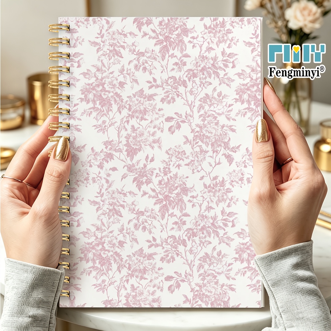 TEMU 1pc Spiral Notebook, Vintage Floral-animal Illustration Cover, For , Study, Office, And Travel. Ideal Gift For Plant And . A5 Size, Lined Pages