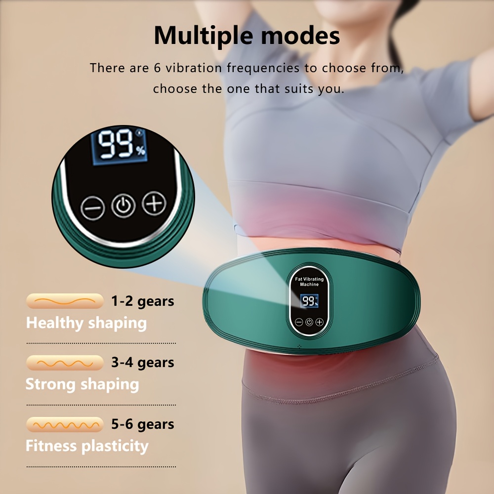 Professional Vibrating Waist Slimming Machine - 3 Modes for Fat Burning, Shaping & Massage, Adjustable Belt