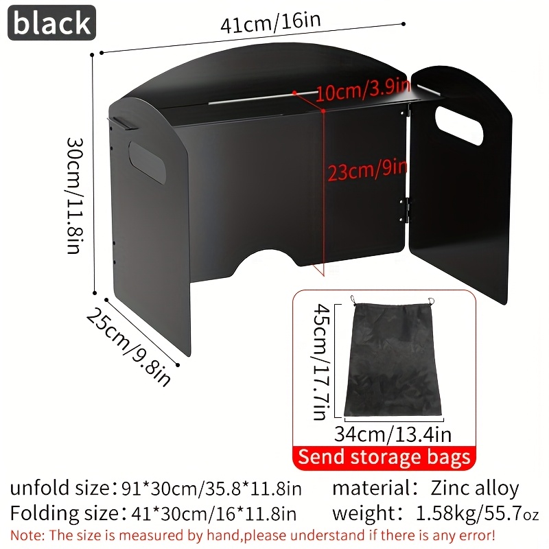 TEMU Heavy-duty Portable Camping Stove - With , Foldable Outdoor Cooking Windbreak, Compatible With Gas Stoves, Backpacking, Rv, Bbq - Sturdy Alloy