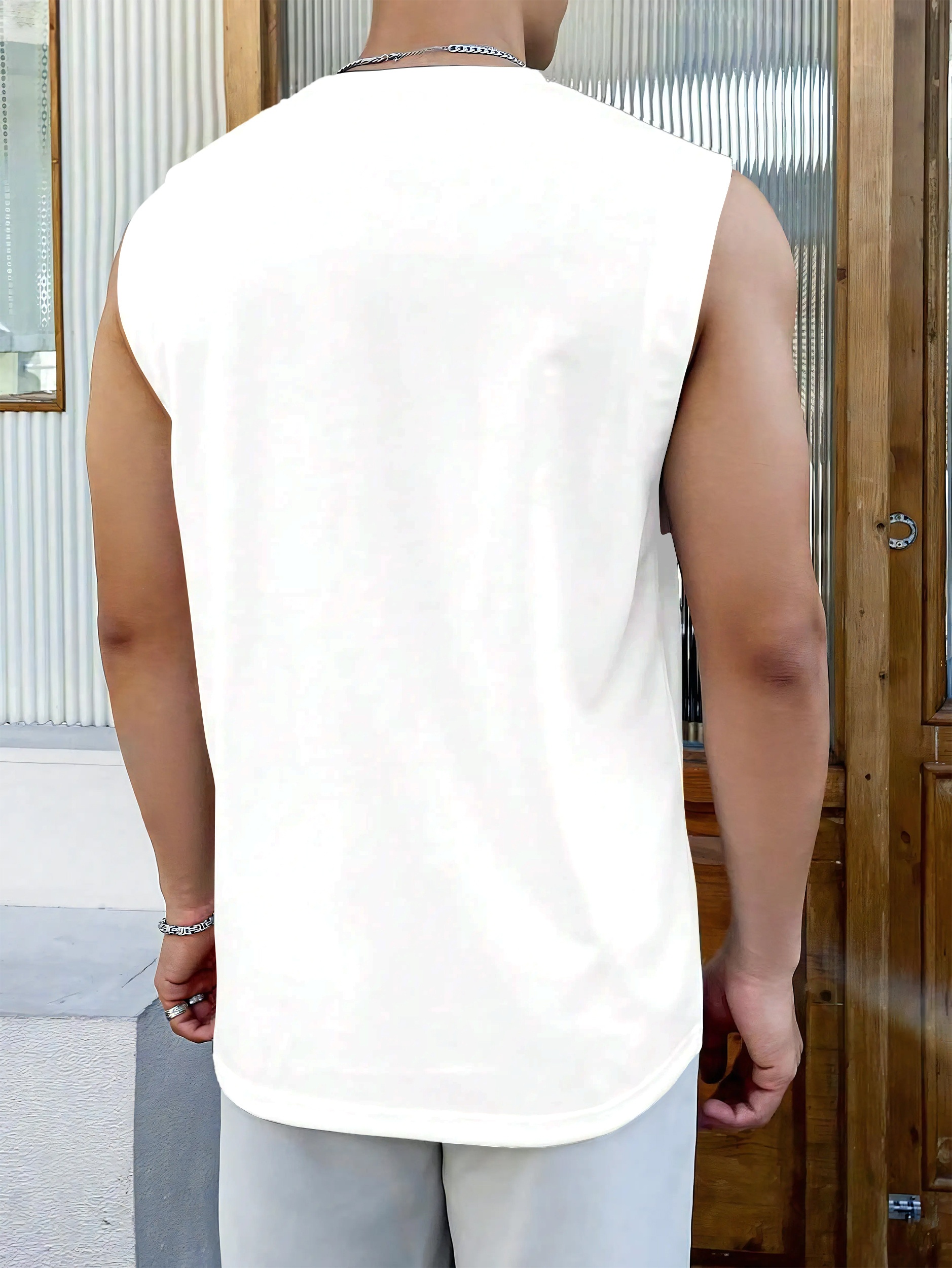 men's star graphic top beige muscle tee blue Temu Mauritius