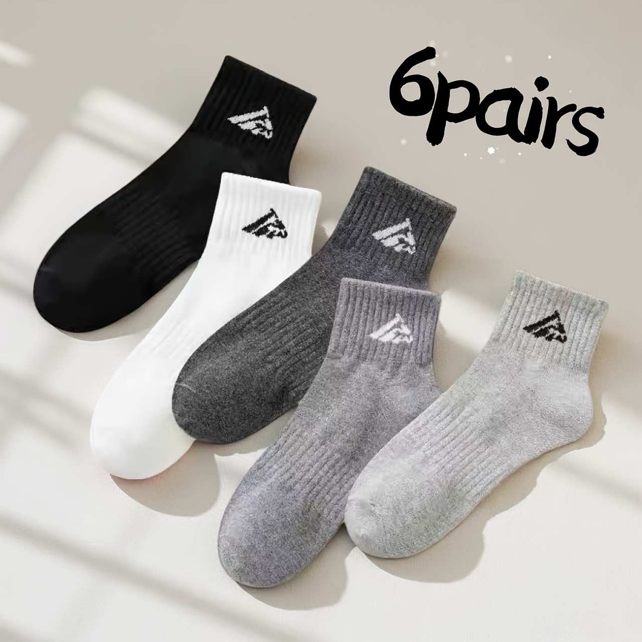 E-shop 6 Paar Herren Kurzsocken in verschiedenen Farben, bequem und atmungsaktiv, geeignet für Sport und Freizeit, vielseitig in und Grau