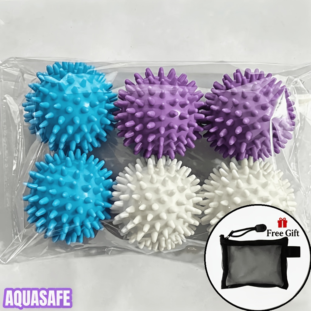 TEMU 7pcs Set (6pcs Laundry Balls And 1pc Storage Bag) - Reusable Laundry Cleaning Ball Set - Removing Hair, Softening Clothes, Preventing , Reducing