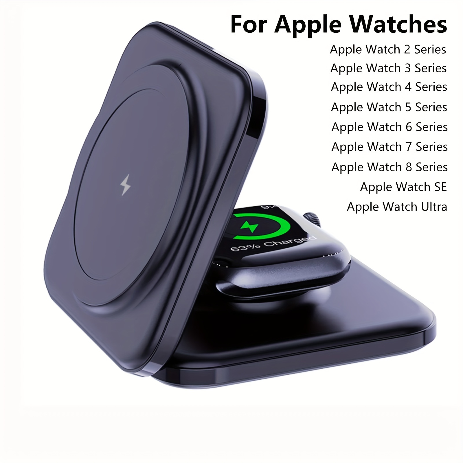 2 in 1 fast wireless charging station 15w qi magnetic foldable charger stand with type c cable for iphone 15 14 series for iwatch 2 3 4 se ultra for 2 3 pro 2 pro 3 details 4