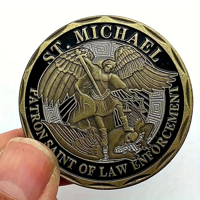 

1pc, Law Enforcement Guardian Lucky Coin - Commemorative Gift For Collectors And Friends