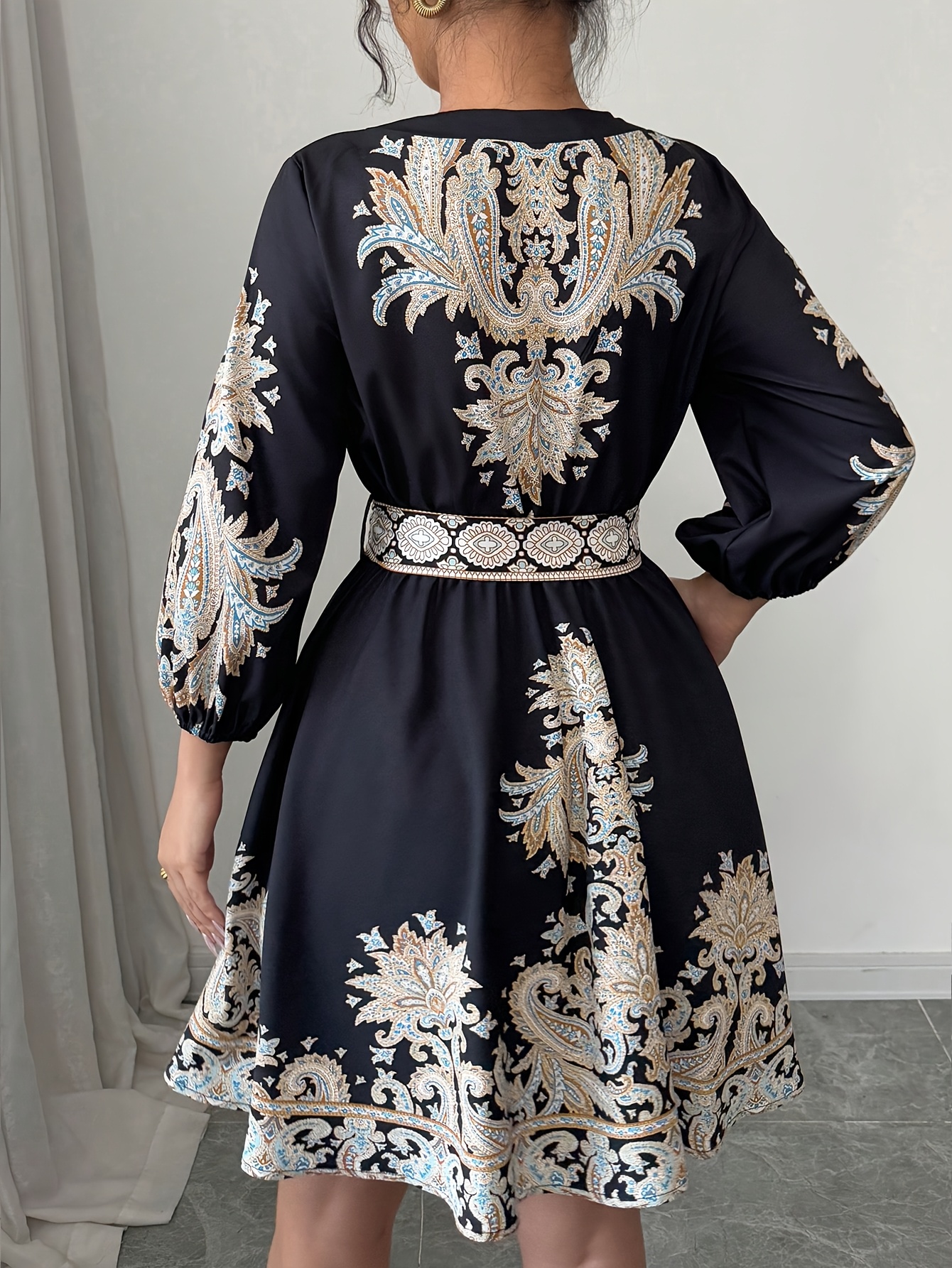a line ethnic dress Blue Printed A-Line Midi Ethnic Dresses  Rain & Rainbow