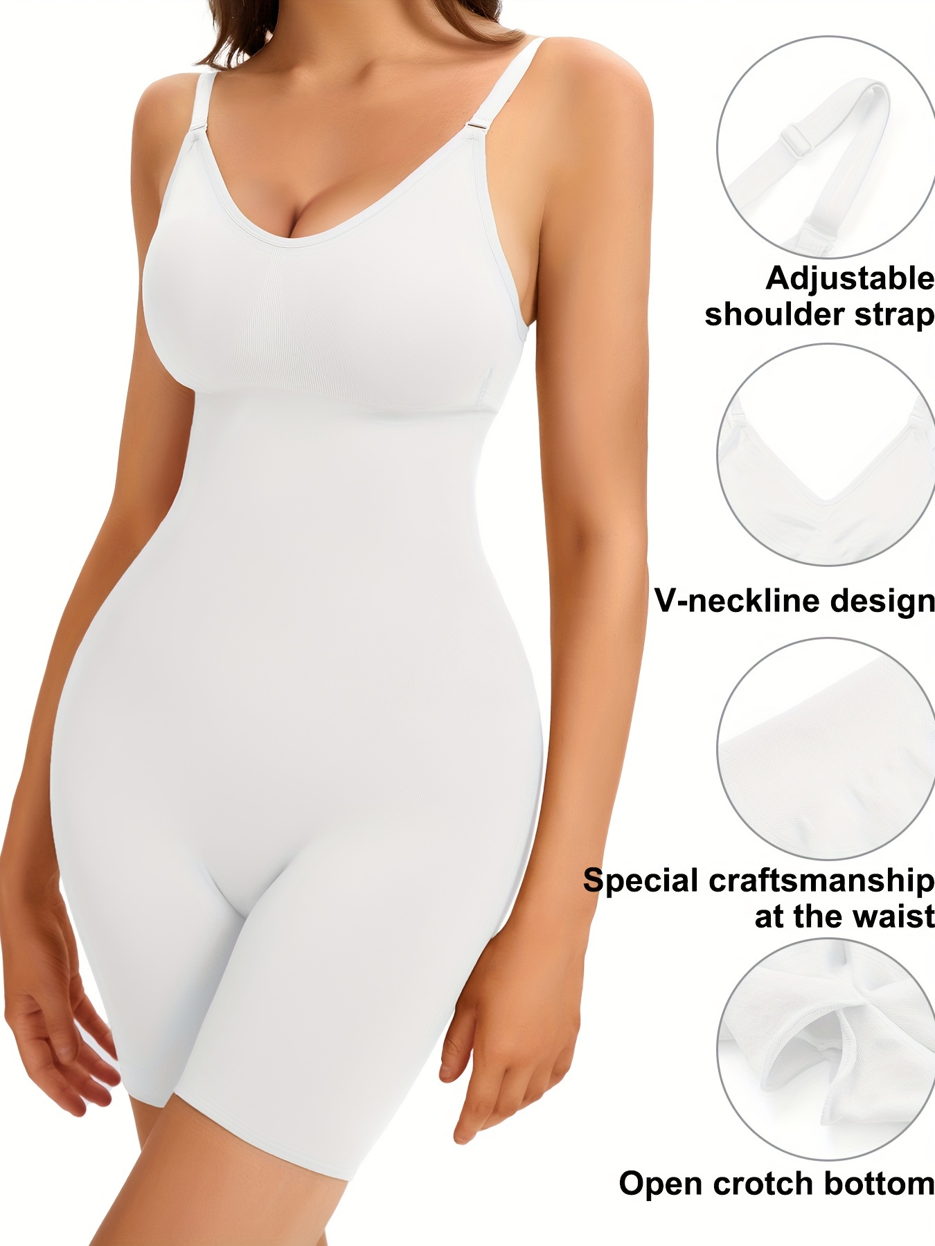 Seamless Adjustable Strap Tummy Control Butt Lift Shapewear Bodysuit