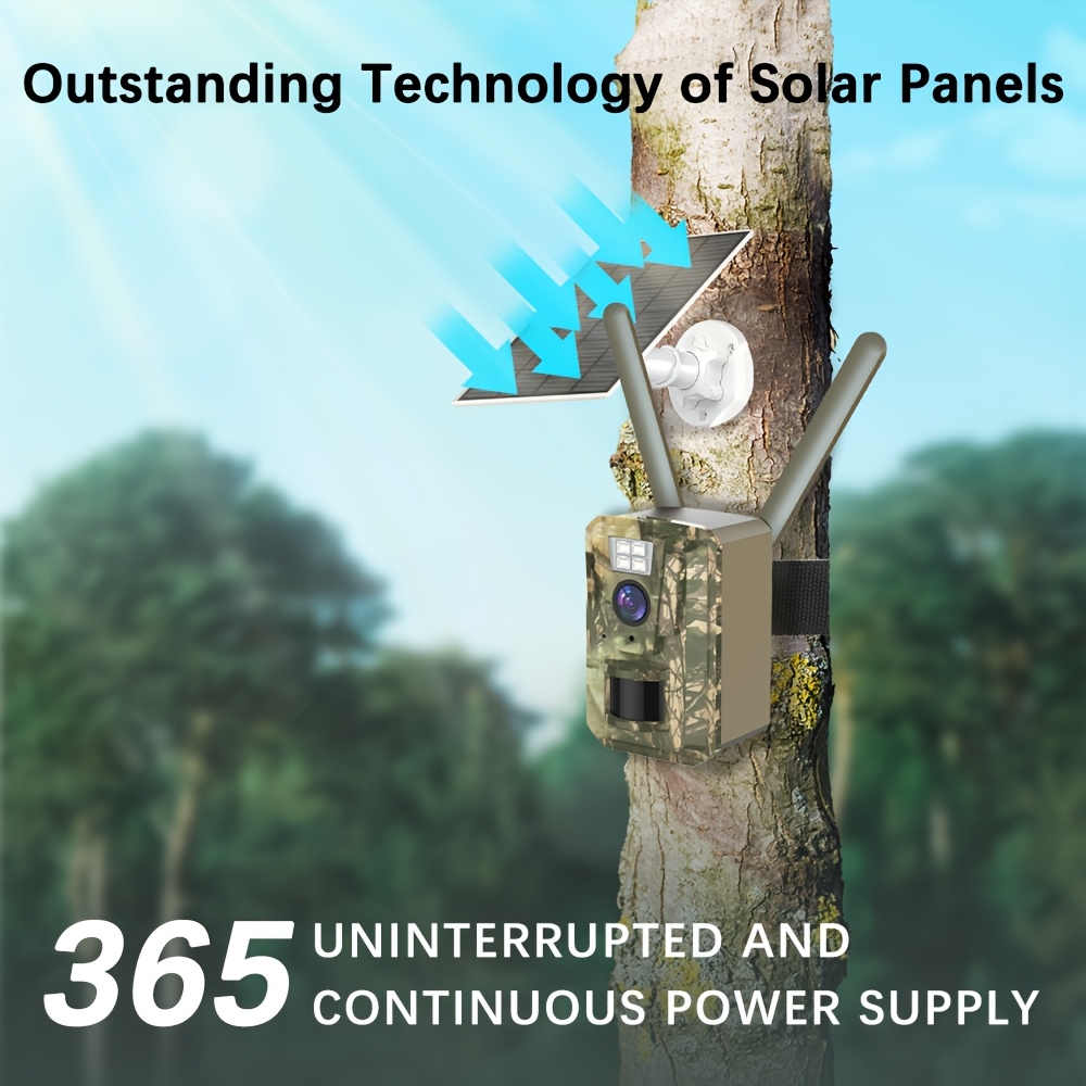 SZSINOCAM Solar 4G Wildlife Camera | Ultra HD Night Vision & 0.2s Trigger | Phone Access Anywhere | 24/7 Weather Resistant Monitoring