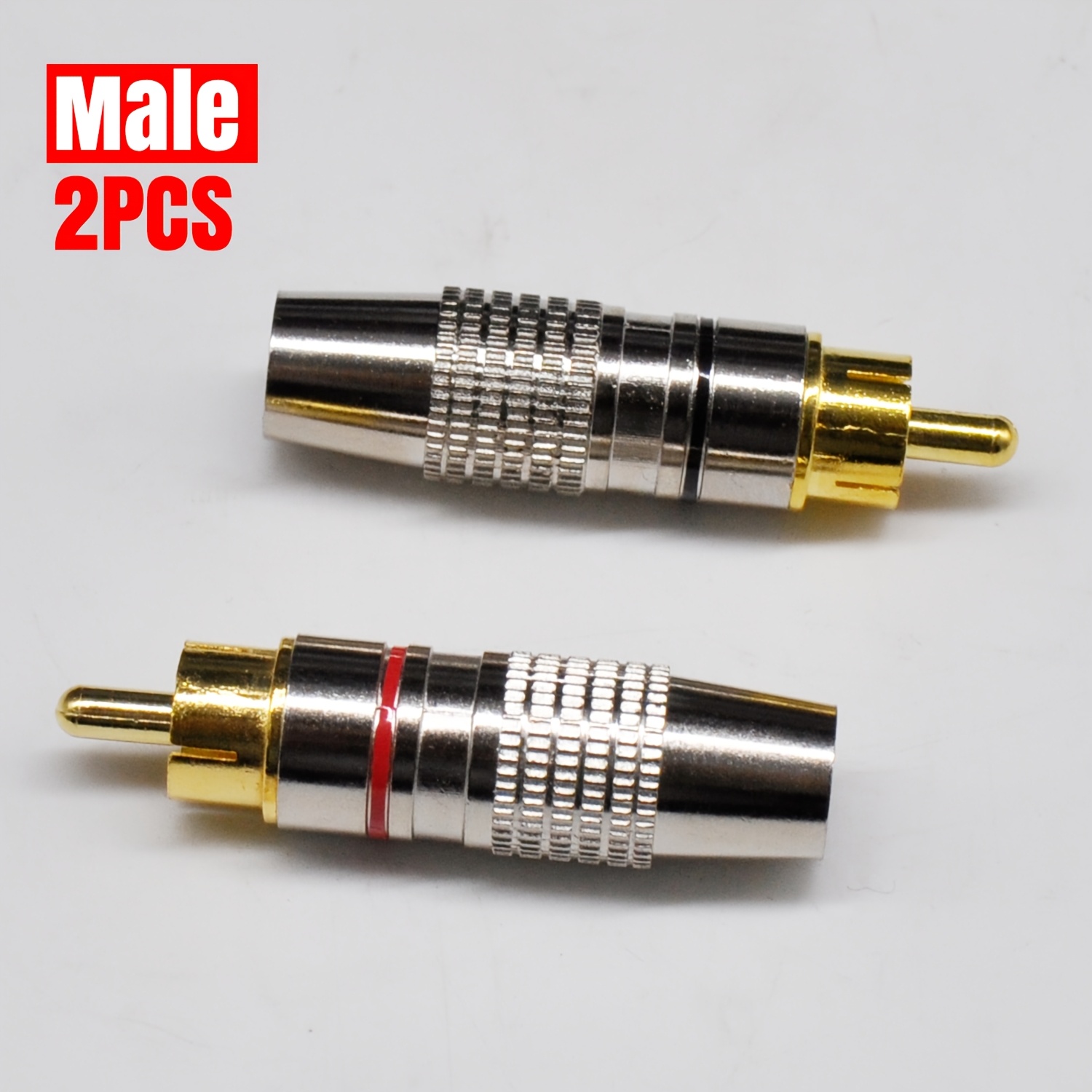 Image of Set Of 2 Rca Male/female Plug Adapters For Audio Connections, Gold Plated Solder Connectors, Ideal For Connecting Speaker Wires To Home Theater Systems And Audio/video Receivers