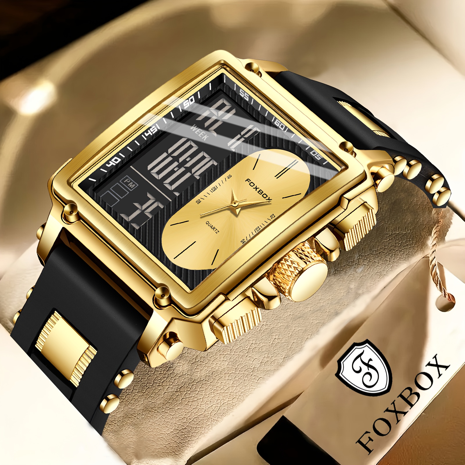 Image of Lige Watch: The Perfect Combination Of Style And Wisdom: Casual Chronograph, Casual Statement, Watch, Date Week, Silicone Strap Watch, Ideal Gift For