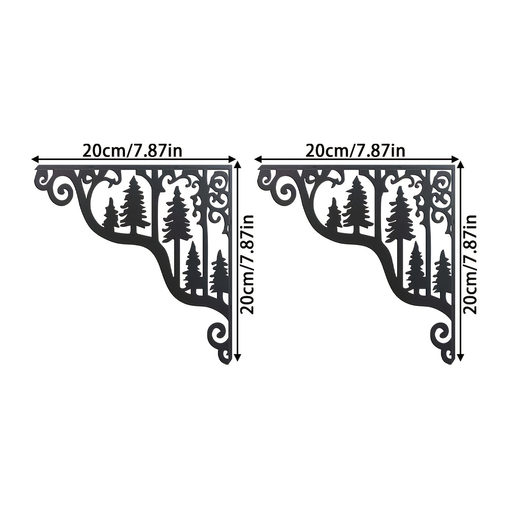TEMU 2pcs Support Métallique Forêt, de Place, Nécessite un Montage Mural (Perforation Requise), Convient pour le Rangement Décoratif et dans les