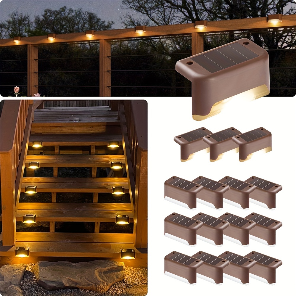 

16pcs Solar Deck Lights Outdoor, Solar Step Lights Led Solar Lights For Outdoor Stairs, Step, Fence, Yard, Patio, Pathway, Garden, Home, Decoration, Ip44 Waterproof