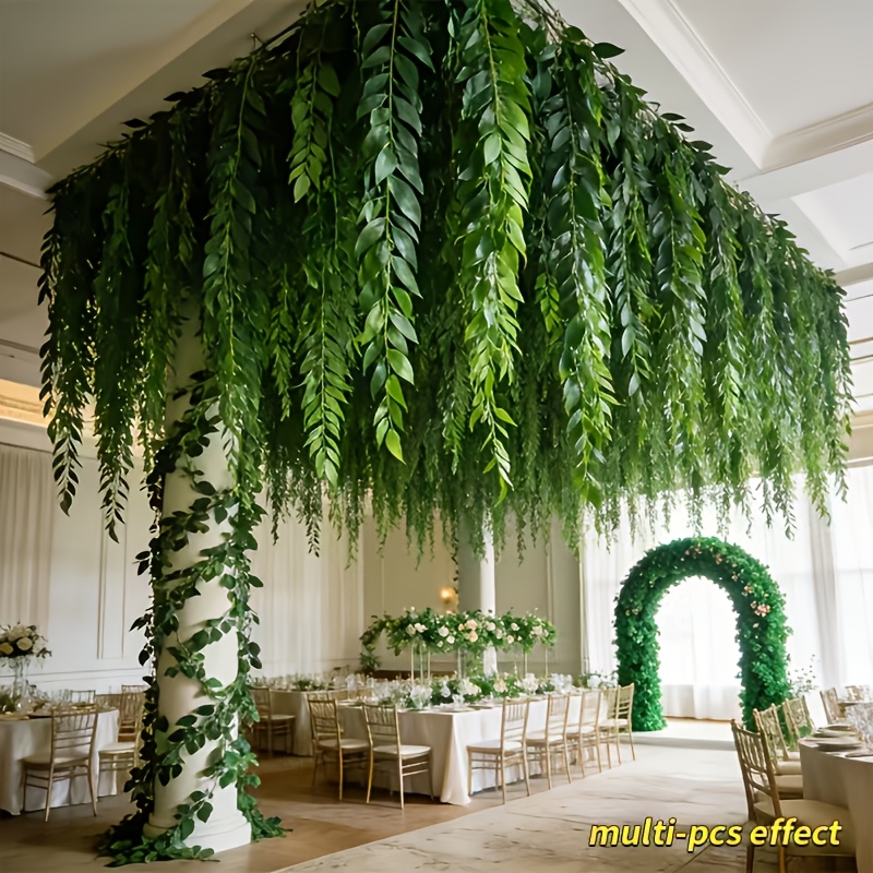 22pcs Set of Faux Wicker Green Plant Hanging Vines