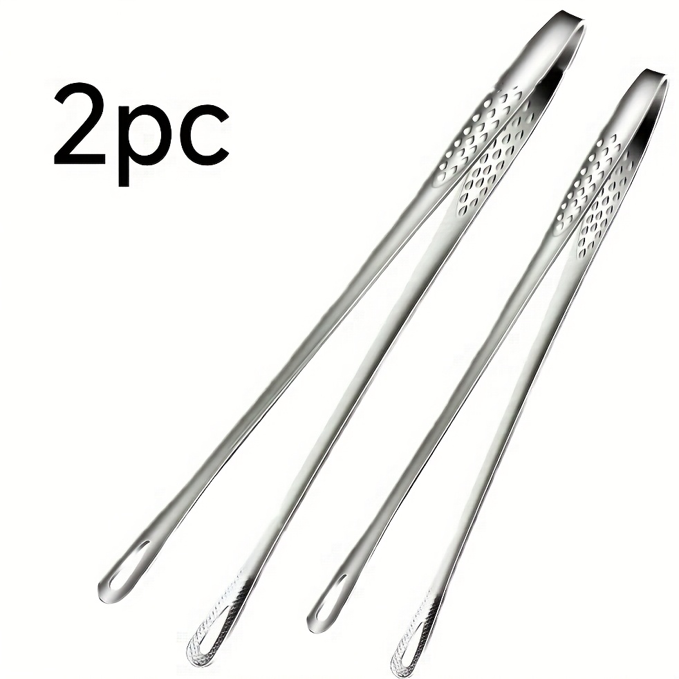 TEMU 1pc/2pcs Stainless Steel Multifunctional Barbecue Clips, Bread Clips And Ice Clips-perfect For Barbecue, Baking And Camping | Durable Kitchen