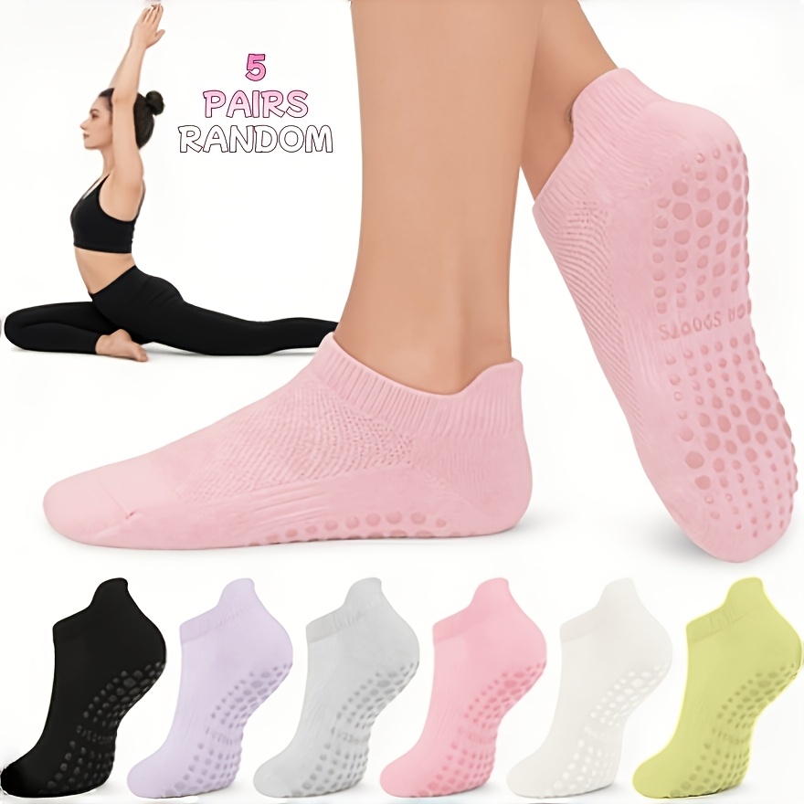 TEMU 5 de Calcetines Versátiles para Mujer, Ideales para Correr, Fitness, Yoga, Pilates, Aeróbic y Varios Deportes, Calcetines para Casa, Calcetines