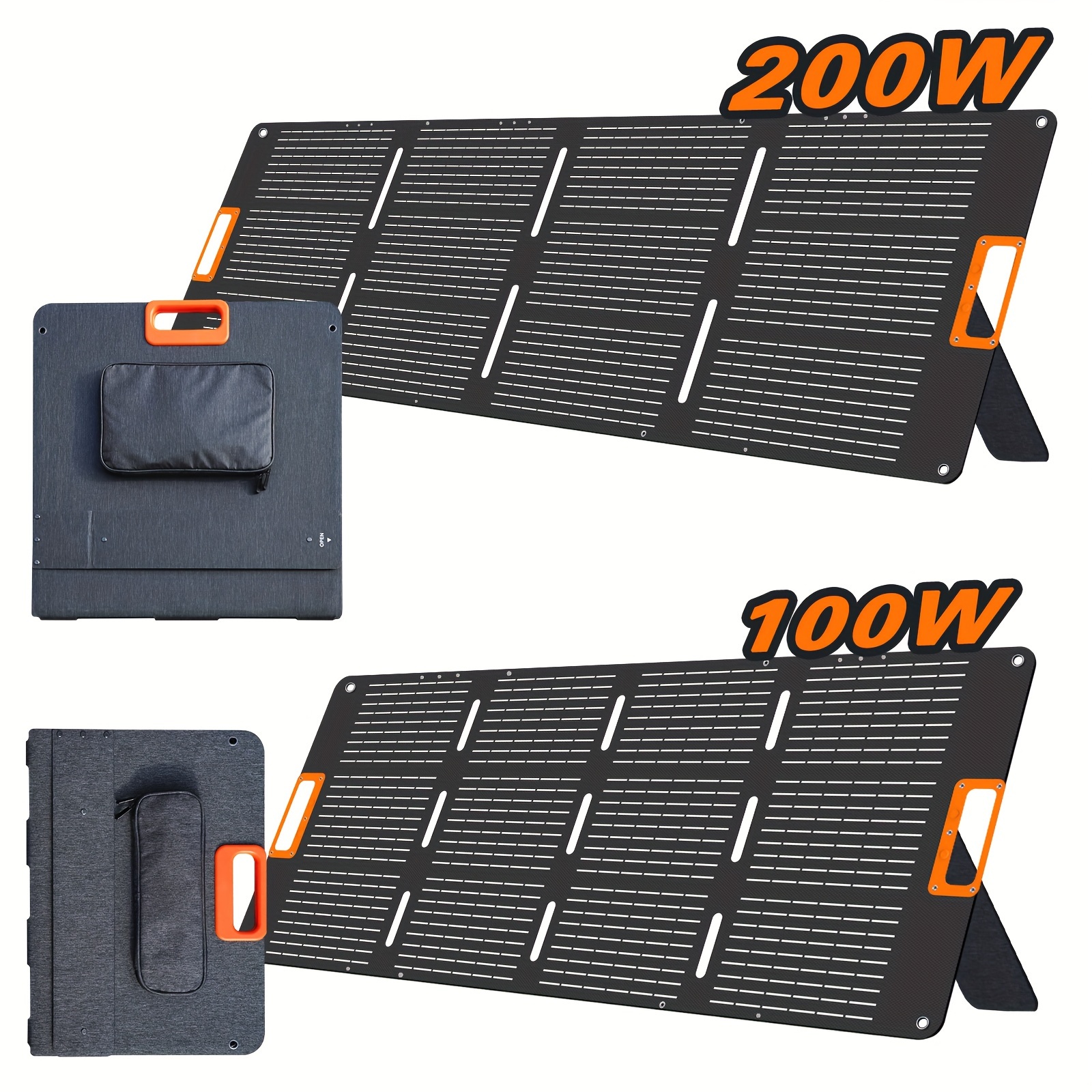 

100w/200w Portable Foldable Solar Panel Anderson Connection Outputs For Battery, Camping, And Backpacking