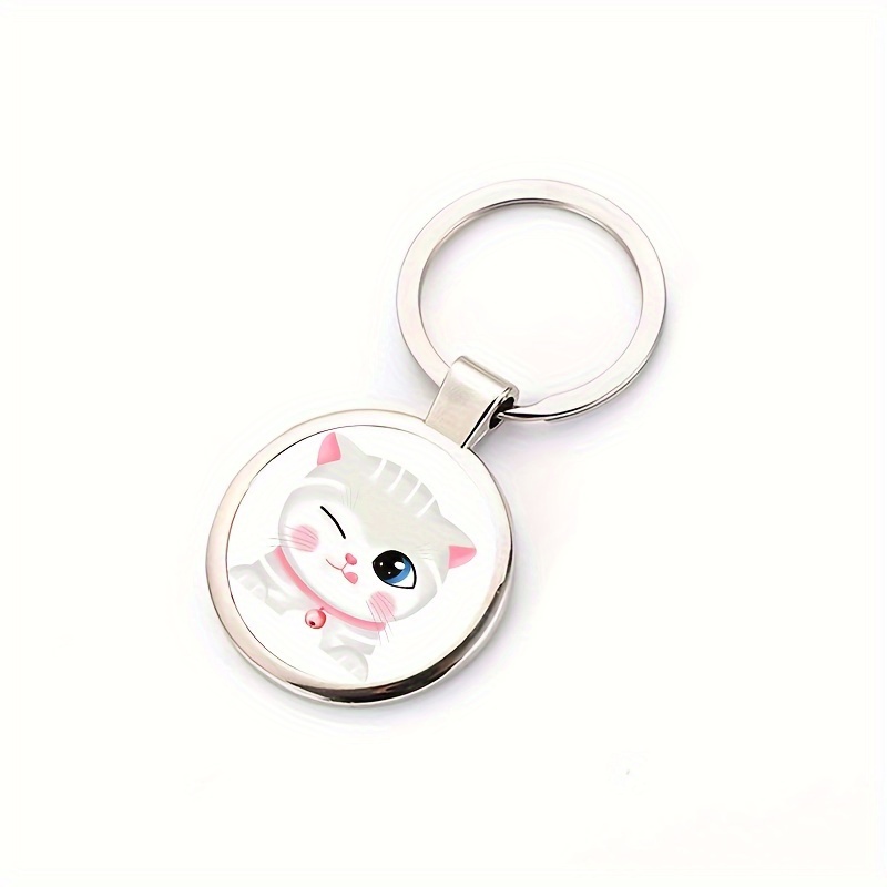 TEMU 1pc Personalized Photo Keychain, Custom Engraved Round Alloy Keyring, Decorative Key Holder For Women, Ideal For Graduation, Gift For , Couples, And Pet Memorabilia - Single Pack