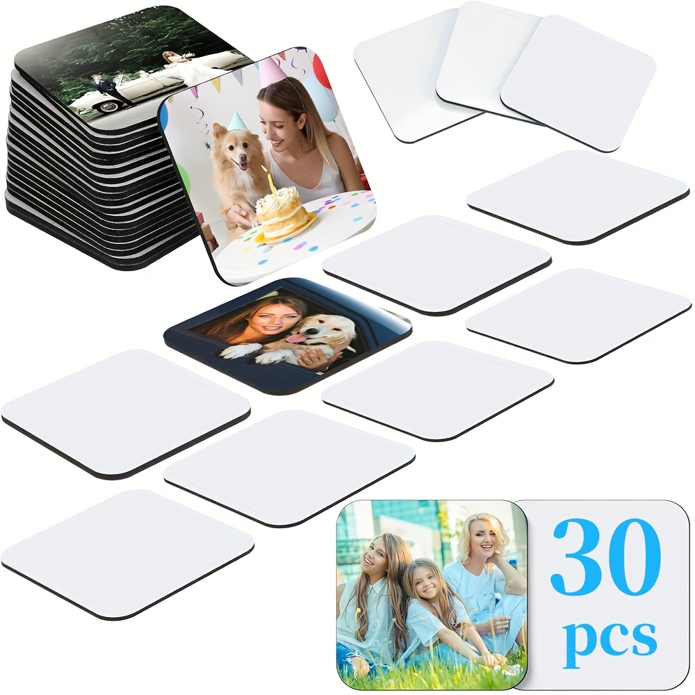 TEMU Customizable Set Of 30 Square Fridge Magnets, Personalized Fridge Stickers With Logos/texts/patterns, Fridge Magnets, Custom High-quality Photo