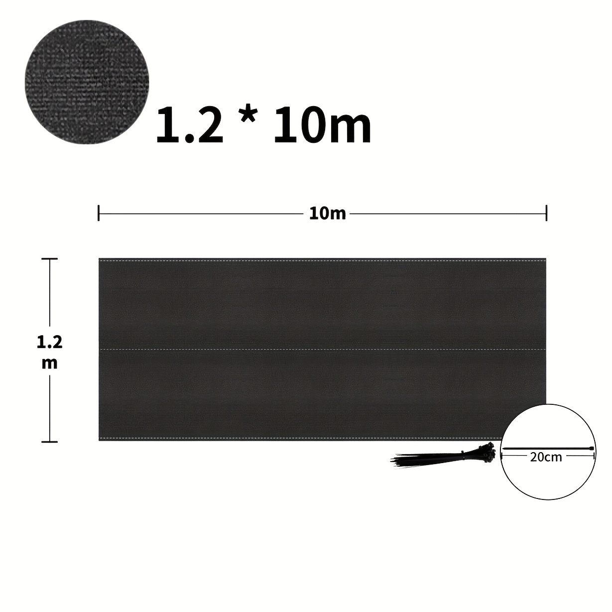 Privacy Screen Length Fence Shade Net 150g/m² Hdpe With Cable Ties For Tennis, Balcony & Garden