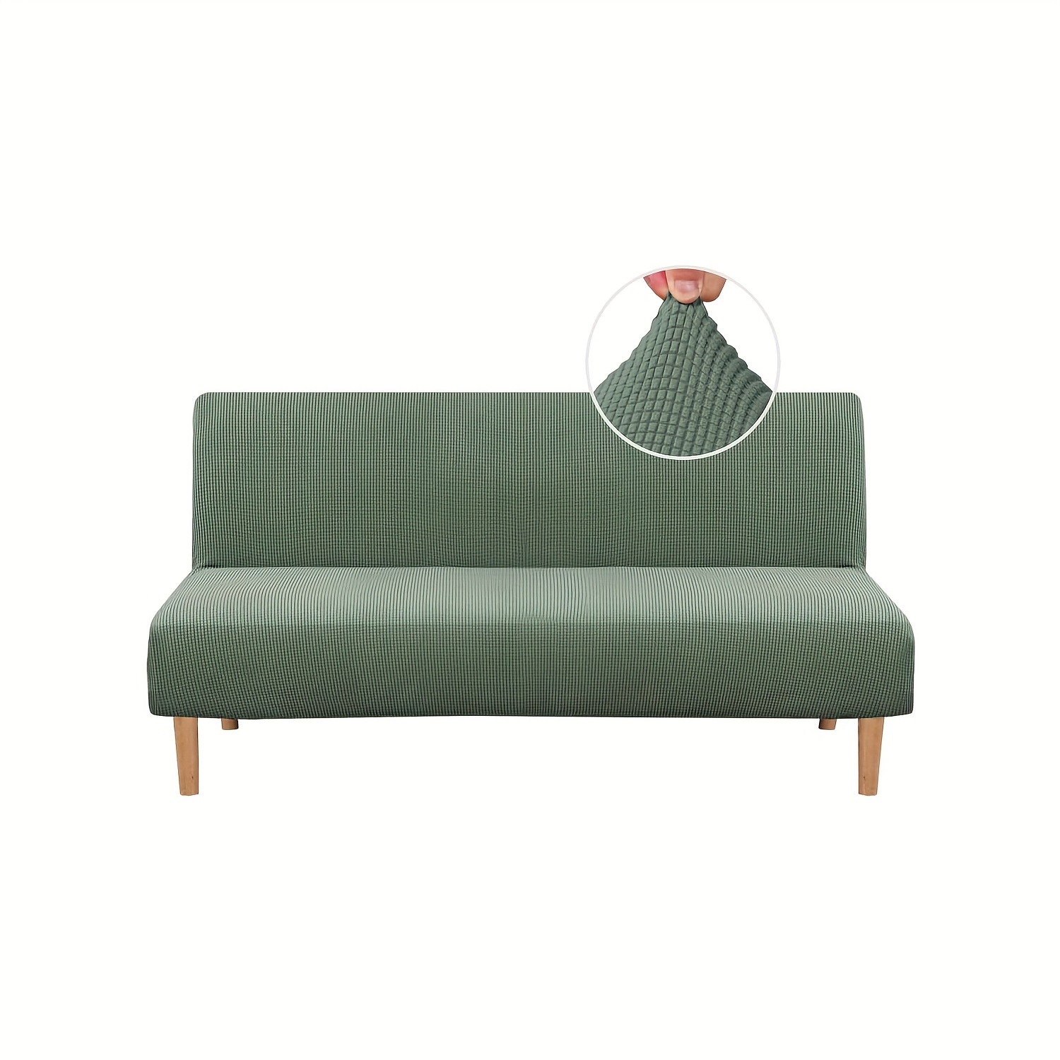 TEMU de futón sin brazos, protector de muebles elástico para sofá cama, con base elástica, con tejido jacquard de rejilla gruesa y