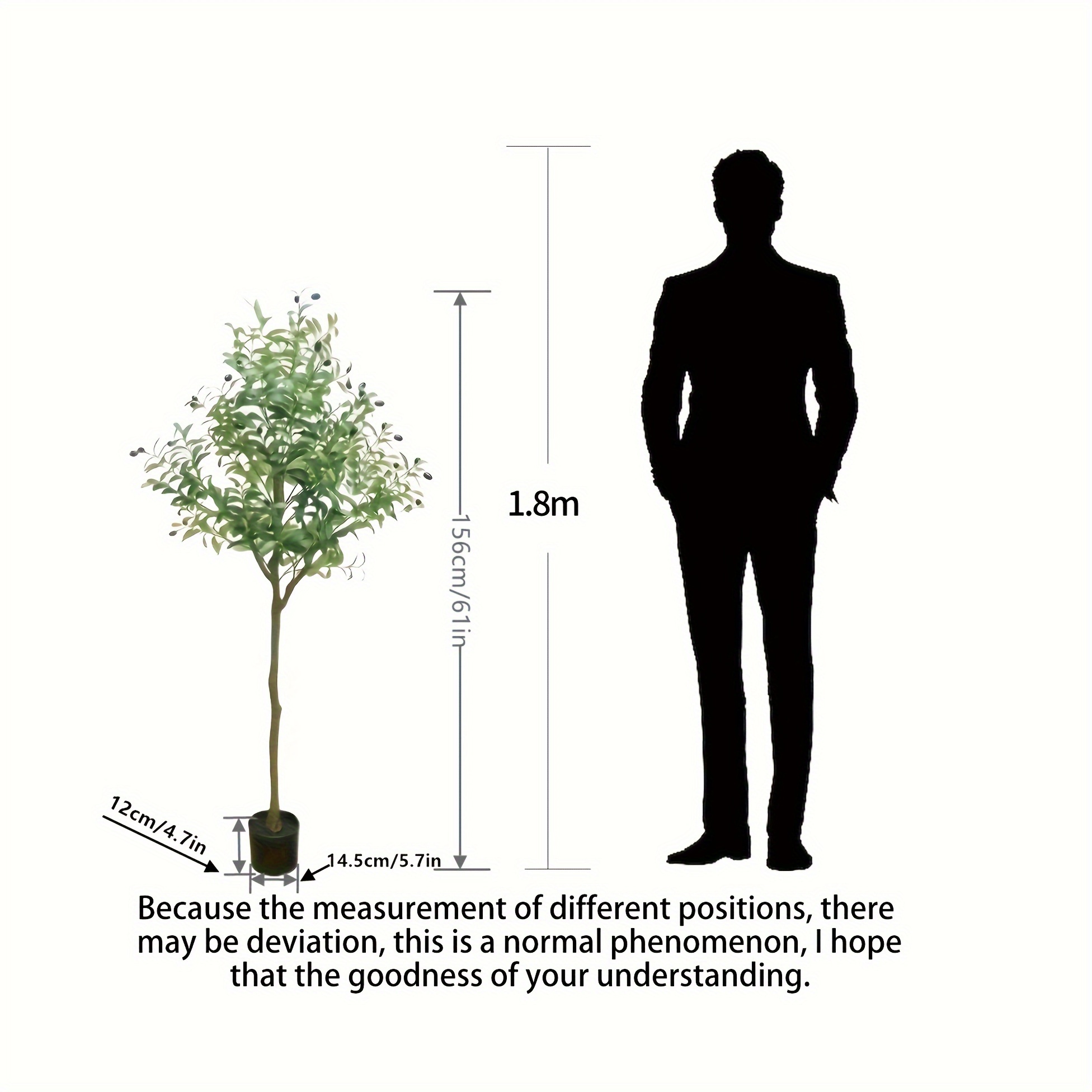 TEMU 5ft Artificial Olive Tree Silky Plant Artificial Plants For Christmas New Year Home Room Floor Office Decor Indoor Fake Potted Tree With Trunk And Lifelike Fruits Perfect Housewarming Gift