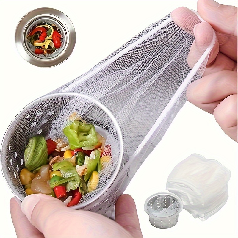 

100pcs/200pcs/400pcs Disposable Mesh Sink Filter Bag, Kitchen Sink Filter, Garbage Bag, Sink Filter Mesh Bag, Anti-clogging Filter Bag, Sink Mesh Filter Filter Bag, For Sink Drainage