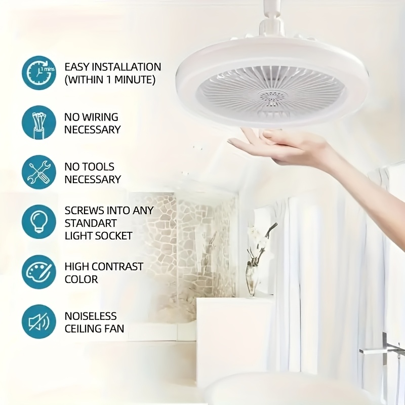 modern white led ceiling fan light with remote control 50w adjustable fan 3 color temperatures 3000k 6500k dimmable timer function e26 base for bedroom kitchen closet and more kitchen minimalist light fixture integrated light fan details 6