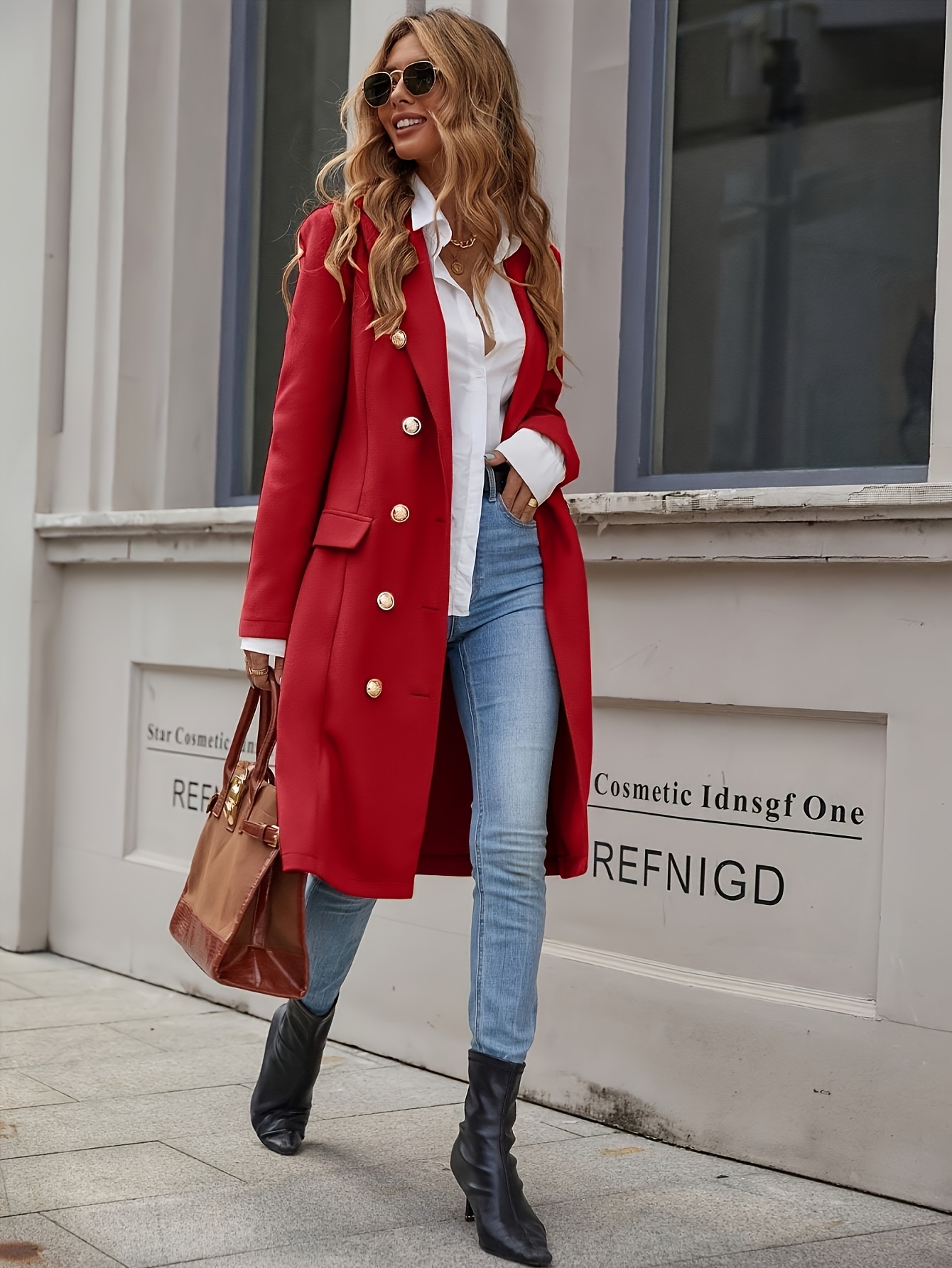 Trenchcoat Outfit Rote Stiefeletten Overknee Stiefel Rot Outfit