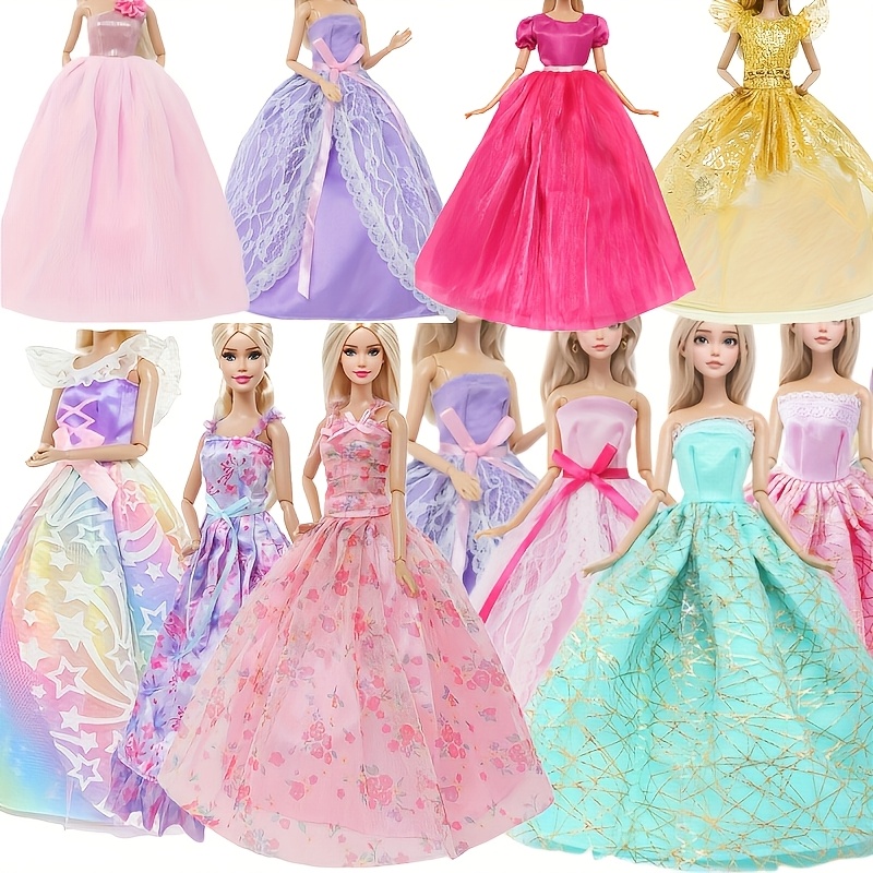 TEMU 42pcs Doll Accessories, 3 Dresses, 4 Tops, 4 Pants, 3 Party Dresses, 2 Swimsuits Bikinis, 6 Standing Skirts, 10 Hangers, 10 Pairs Of Shoes,
