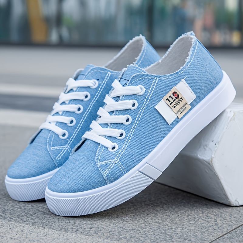 

Women' Color Casual Sneakers, Lace Up Lightweight Soft Skate Shoes, Low-top Canvas Shoes