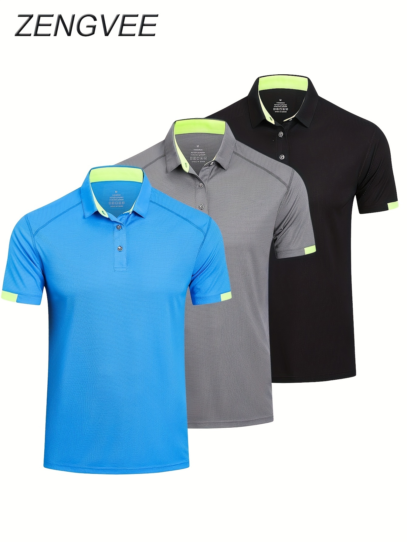 3pcs mens shirts short sleeve breathable quick dry golf shirts mens running sports   gym workout t shirts