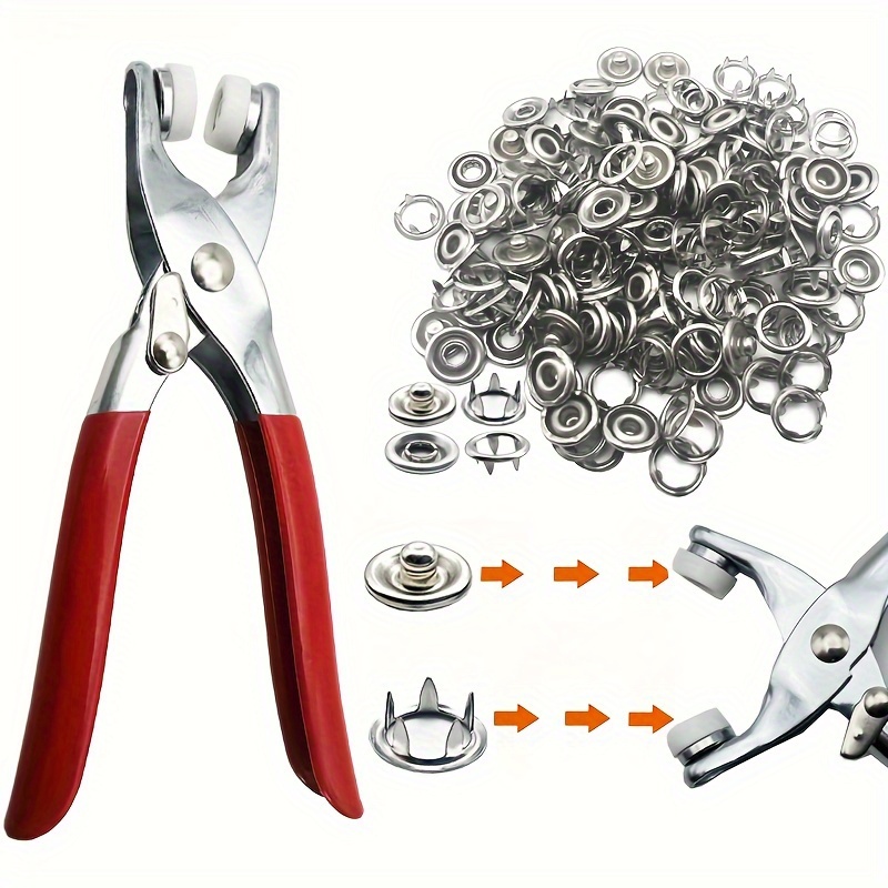 

200pcs Buttons Pliers Tools: 9.5mm Snap Tools For Clothing, Leather Craft Sewing - Solid & Hollow Metal Claw Snaps!