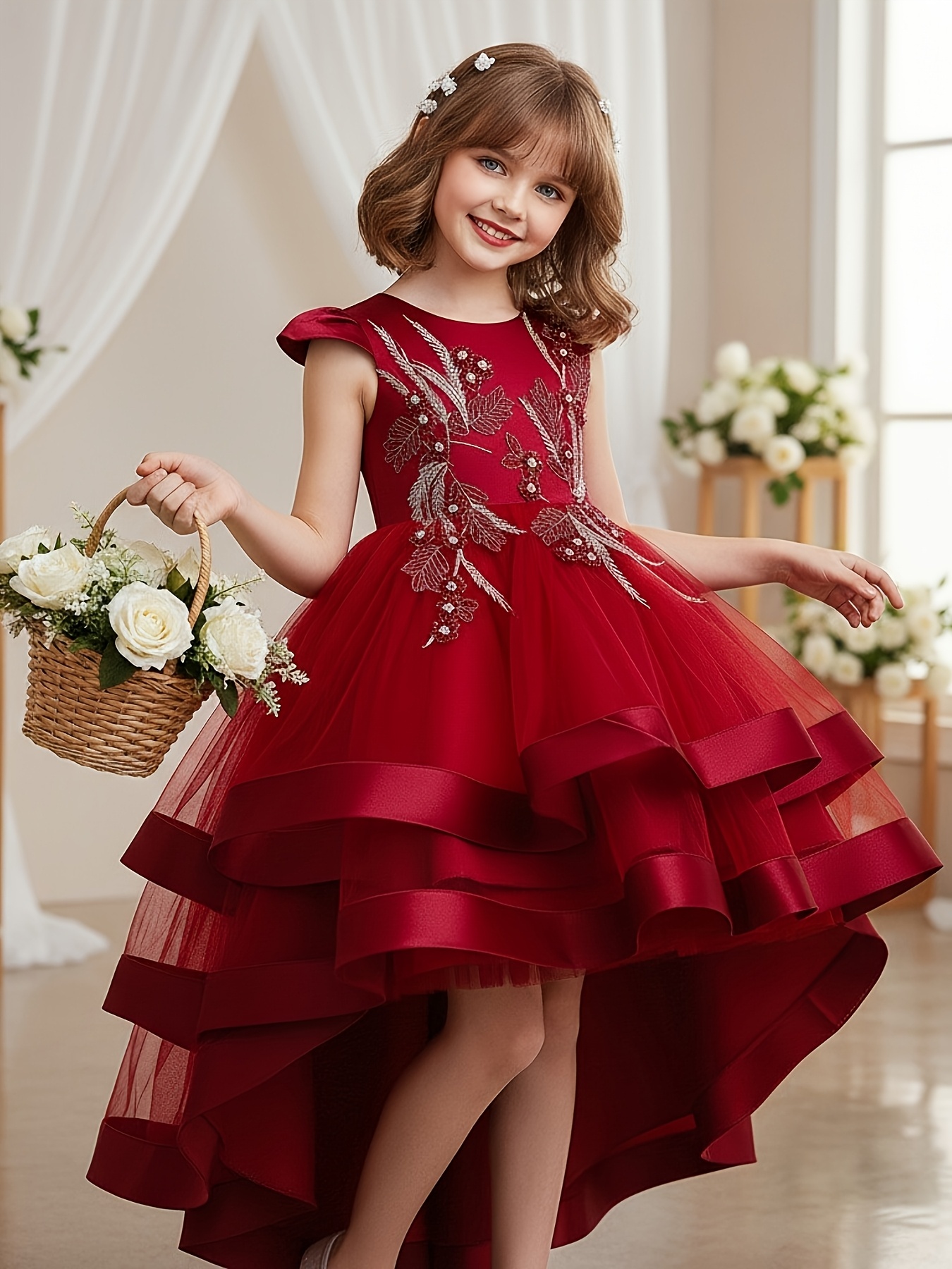 white christmas dresses Sweetness Overload Red Petal Length main image 1