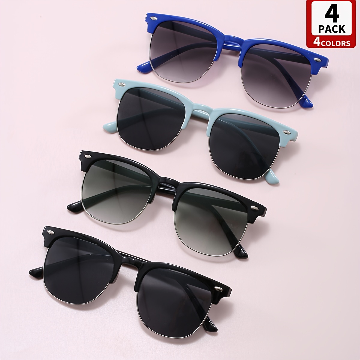 

4 Pairs Of ' Fashion Glasses, Uv Protection, Fashionable Glasses