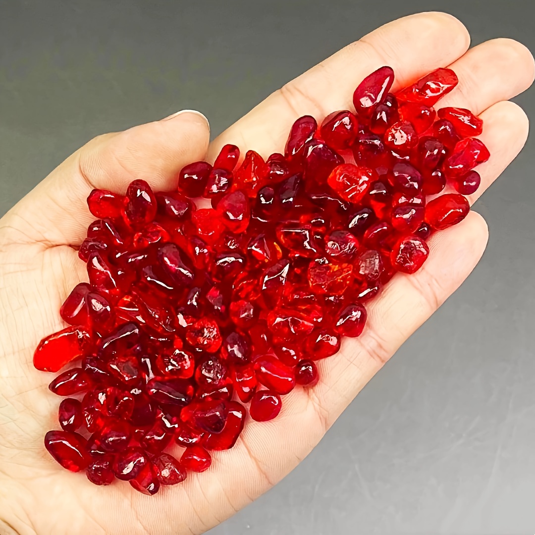 TEMU 50g/100g/200g de Vidrio - Chips Irregulares para Decoración de Acuarios, Relleno de Jarrones y Decoración de Jardín (Halloween, Navidad, Acción