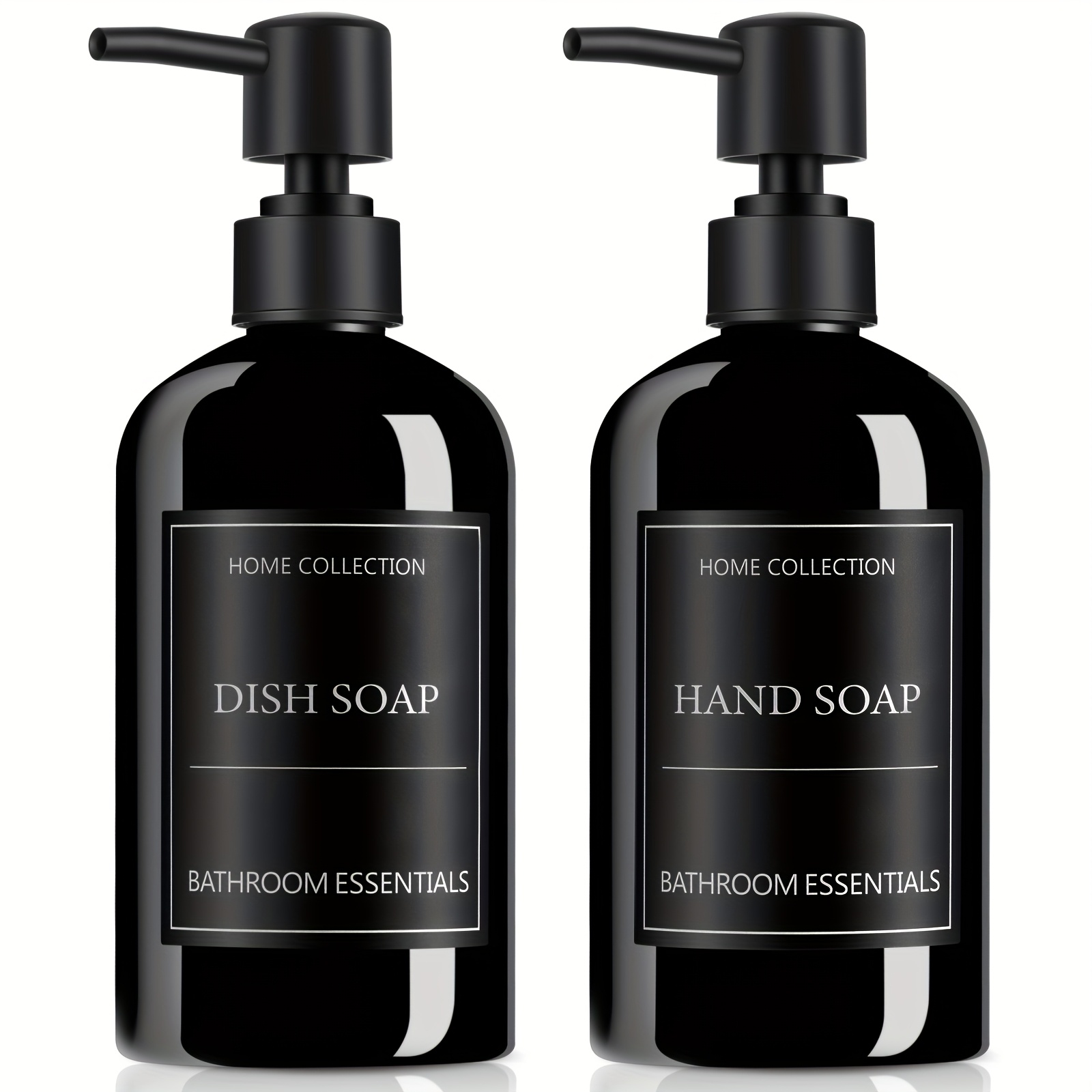 TEMU 2pcs Hand And Dish Soap Dispenser Set - Sink Accessories - Liquid Soap Dispenser - 16.9oz Kitchen Sink Soap Dispenser Set With Tray (/amber)