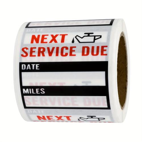 200pcs 2x2 black oil change service reminder stickers for car windshields transparent waterproof tear resistant maintenance labels