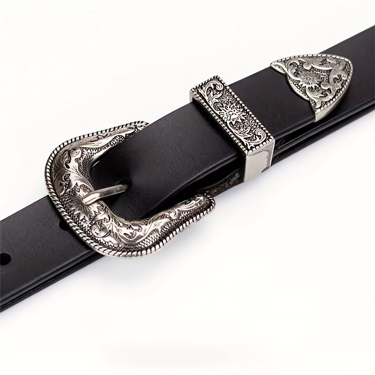 Vintage Silvery D-Ring Buckle PU Women's Belt 2cm Width